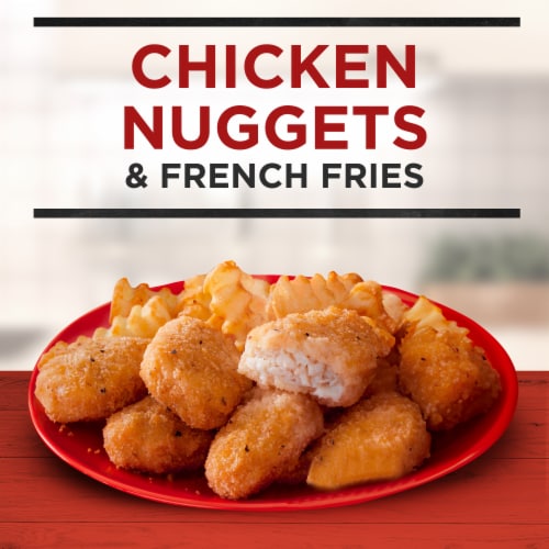 Banquet Chicken Nuggets With Fries Frozen Meal Perspective: left