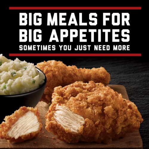 Banquet Mega Meats Original Crispy Chicken With Homestyle Mashed Potatoes Frozen Meal Perspective: left