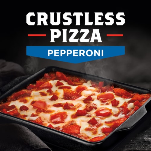 Banquet Mega Crustless Pepperoni Pizza Frozen Meal Perspective: left