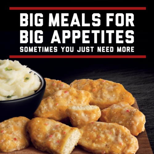 Banquet Mega Meats Garlic Parmesan Boneless Chicken Strips Frozen Meal Perspective: left