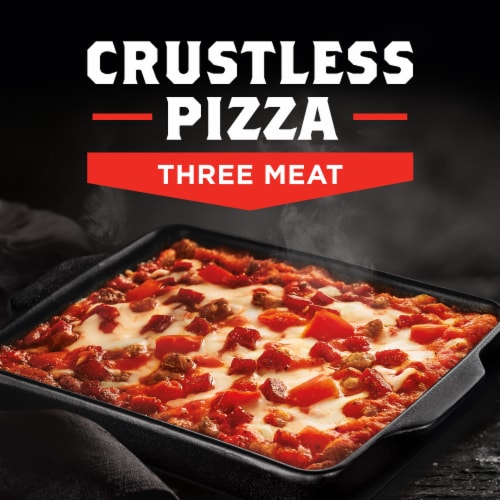 Banquet Mega Crustless Three Meat Pizza Frozen Meal Perspective: left