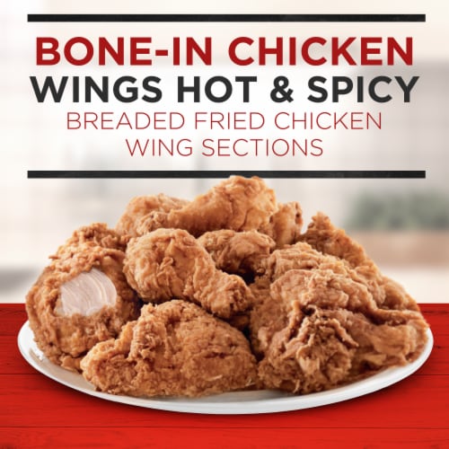 Banquet Hot And Spicy Bone In Chicken Wings Frozen Meat Perspective: left