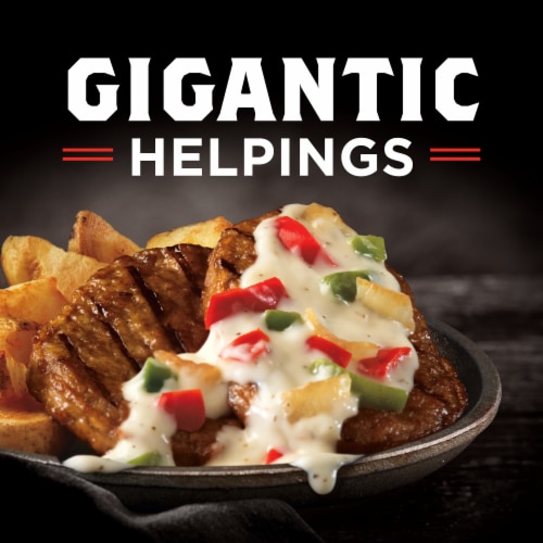 Banquet Mega Meal Creamy Provolone Salisbury Steak Frozen Meal Perspective: left