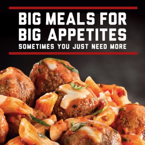 Banquet Mega Bowls Dynamite Penne And Meatballs Frozen Meal Perspective: left
