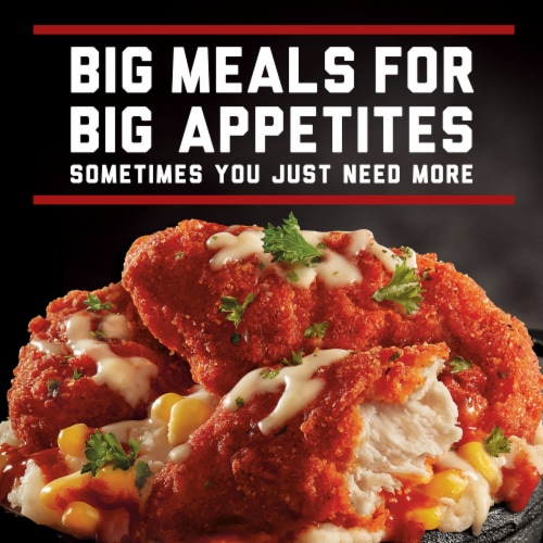 Banquet Mega Bowls Nashville Hot Chicken Recipe Frozen Meal Perspective: left