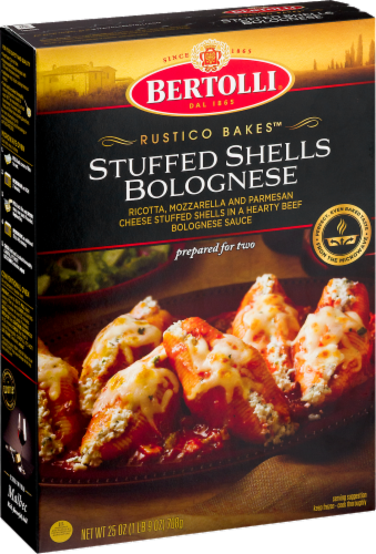 Bertolli Rustico Bakes Stuffed Shells Bolognese Perspective: left