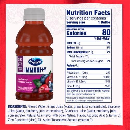 Ocean Spray® Immunity Cranberry Blueberry Acai Juice Drink Perspective: left