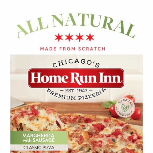 Home Run Inn Frozen Margherita with Sausage Classic Pizza Perspective: left