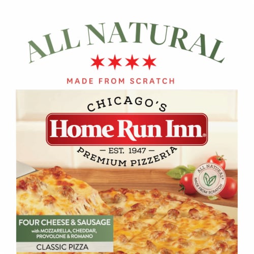 Home Run Inn Four Cheese Sausage Classic Crust Frozen Pizza Perspective: left