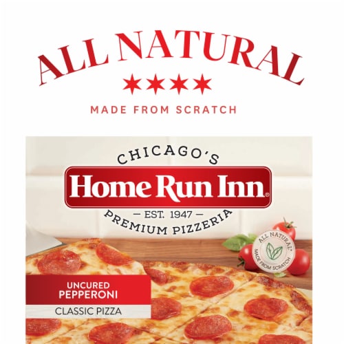 Home Run Inn Frozen Uncured Pepperoni Classic Pizza Perspective: left