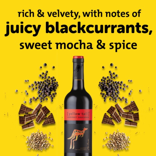 Yellow Tail Cabernet Sauvignon Australia Red Wine Perspective: left