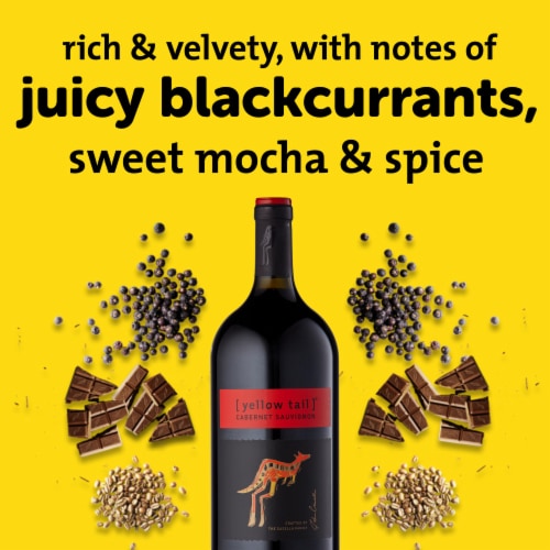 Yellow Tail Cabernet Sauvignon South Eastern Australia Red Wine Perspective: left