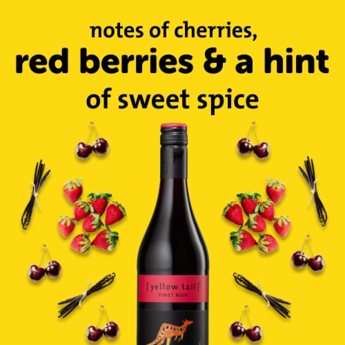 Yellow Tail Pinot Noir Australia Red Wine Perspective: left