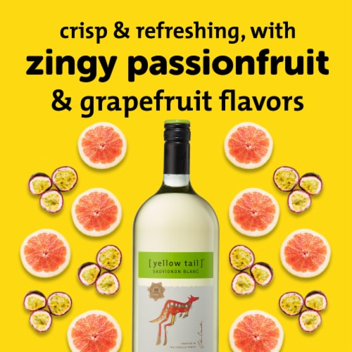 Yellow Tail Sauvignon Blanc Australia White Wine Perspective: left