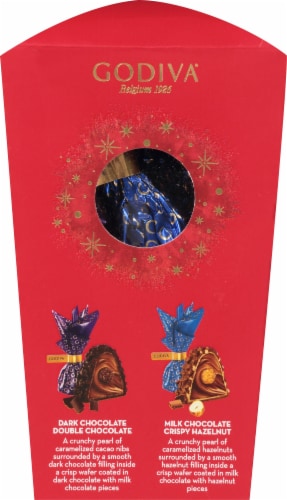 Godiva Assorted Chocolate Domes Holiday Candy Box Perspective: left