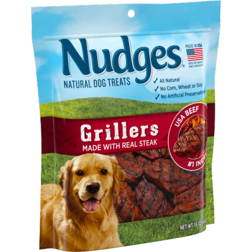 Blue Buffalo Nudges Grillers Real Beef Natural Dog Treats Perspective: left