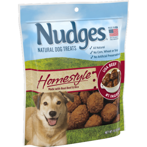 Blue Buffalo Nudges Homestyle Beef & Rice Natural Dog Treats Perspective: left