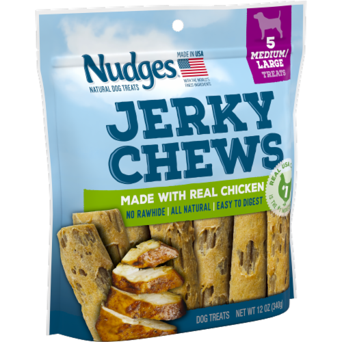 Blue Buffalo Nudges Natural Chicken Jerky Chews Dog Treats Perspective: left