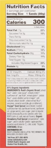 Rudi's Sandos Peanut Free & Strawberry Spreads Sandwich Perspective: left