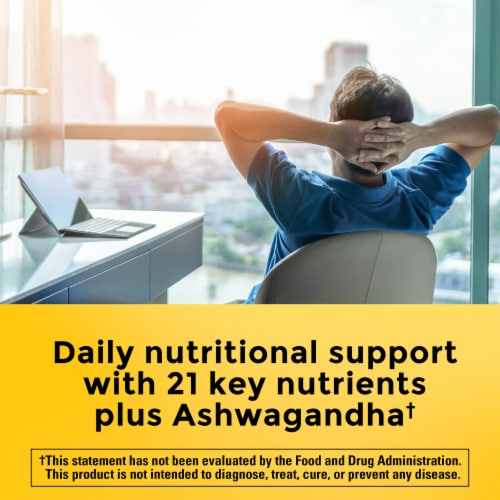 Nature Made® Multi Vitamin + Ashwagandha Capsules Perspective: left