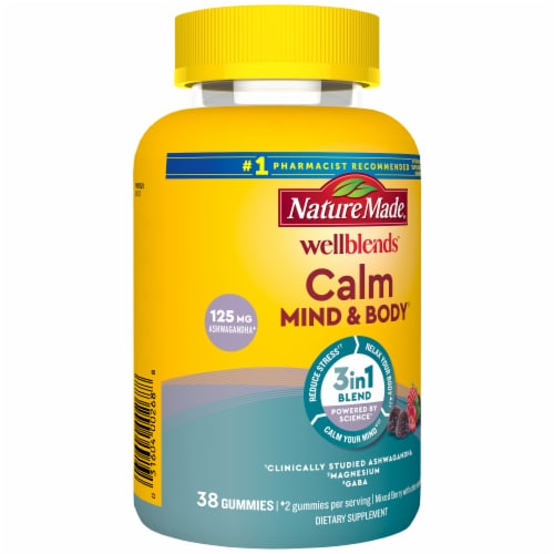 Nature Made® Wellblends™ Calm Mind & Body® Mixed Berry Gummies Perspective: left