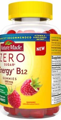 Nature Made® Zero Sugar Vitamin B12 Gummies- 1000mcg Perspective: left