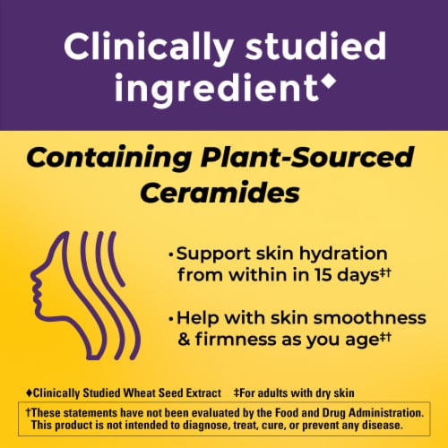 Nature Made Skin Hydration + Ceramides Gummies Peach Flavored Perspective: left