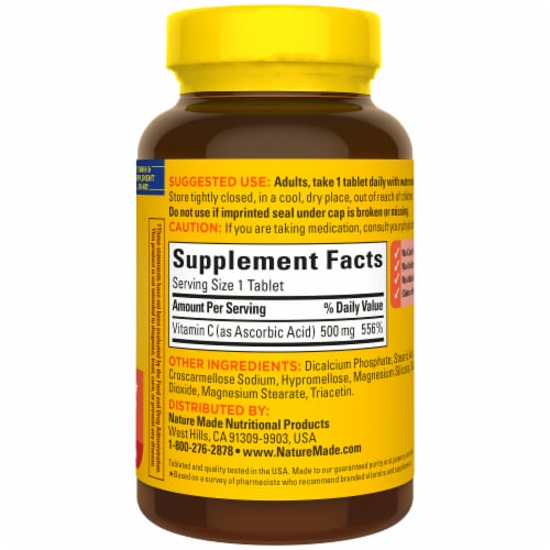 Nature Made® Vitamin C Caplets 500mg Perspective: left