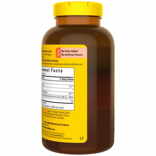 Nature Made® 500mg Chewable Vitamin C Tablets Perspective: left
