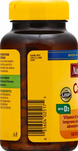 Nature Made Calcium 500 mg Tablets 130 ea Perspective: left