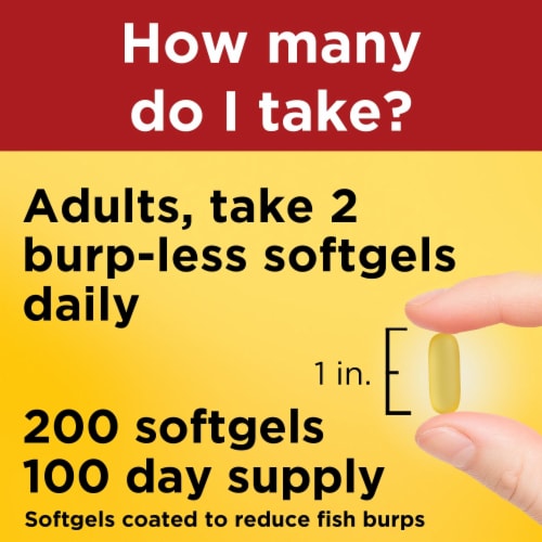 Nature Made® Burp-Less Fish Oil Omega-3 Dietary Supplement Softgels 1200mg Perspective: left