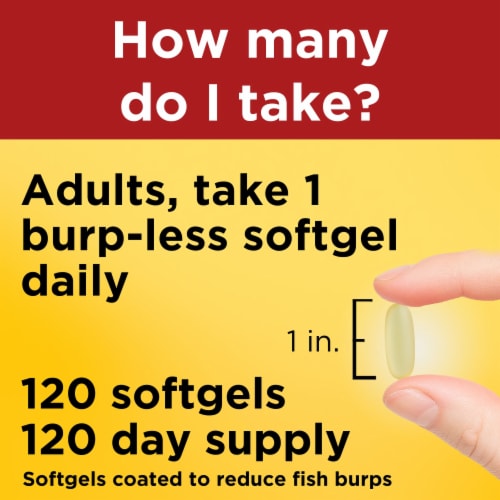 Nature Made® One Per Day Burp-Less Fish Oil 1200 mg Omega-3 720 mg Softgels 1200mg Perspective: left