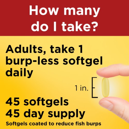 Nature Made® Burp-Less Ultra Omega-3 Fish Oil Softgels Perspective: left