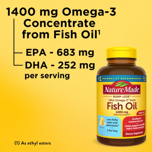 Nature Made® Ultra Omega 3 Fish Oil Soft Gels 1400mg Perspective: left