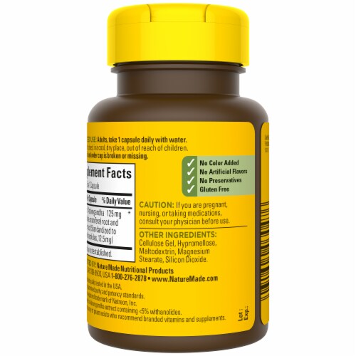 Nature Made® Ashwagandha Capsules 125mg Perspective: left