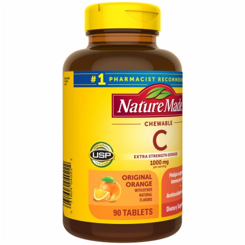 Nature Made® Chewable 1000mg Vitamin C Perspective: left