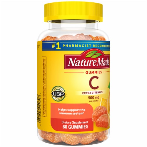 Nature Made® Extra Strength Tangerine Flavor Vitamin C Gummies 500mg Perspective: left