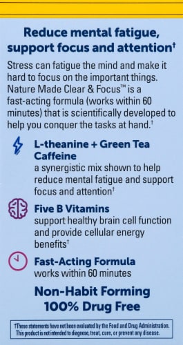Nature Made® Clear & Focus Lemon Mint Chewable Tablets Perspective: left