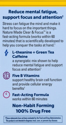 Nature Made® Clear & Focus Lemon Mint Chewable Tablets Perspective: left