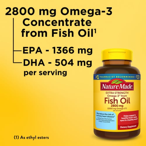 Nature Made® Extra Strength Omega-3 Fish Oil Softgels 2800mg Perspective: left