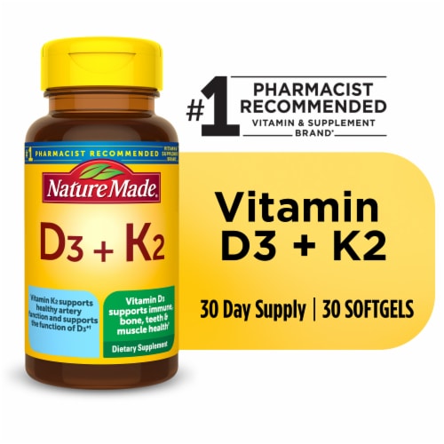 Nature Made® Vitamin D3 + K2 Softgels, 30 ct - Foods Co.