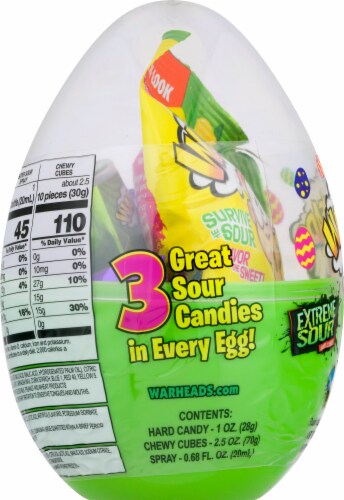 Warheads Sour Scrambler Egg Perspective: left