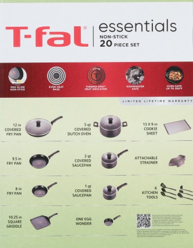 T-fal Essentials Cookware Set - Black Perspective: left