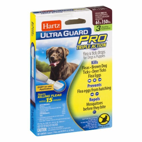 Hartz Ultra Guard Pro® Triple Action Flea and Tick Drops for Dogs 61-150 Lbs Perspective: left