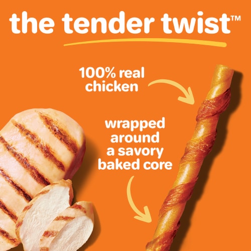Hartz Oinkies Rawhide Free Chickentastic Tender Twists, 18ct Perspective: left