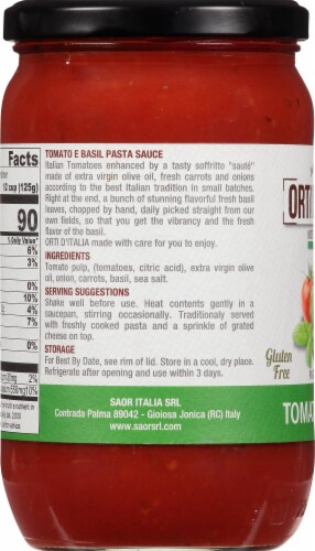 Orti D'italia Gluten Free Tomato & Basil Pasta Sauce Perspective: left
