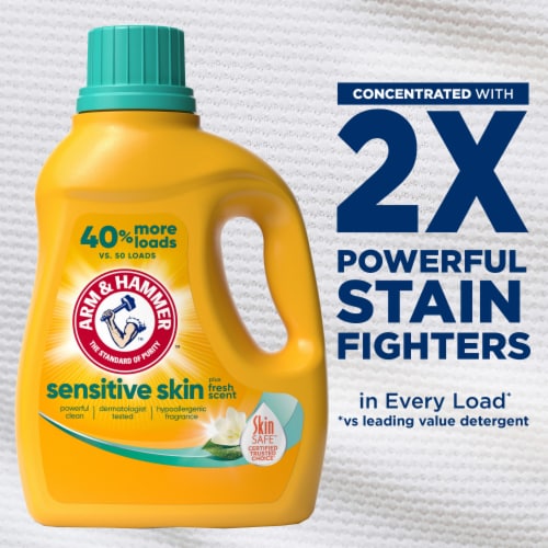 Arm & Hammer™ Sensitive Skin Plus Fresh Scent Liquid Laundry Detergent Perspective: left