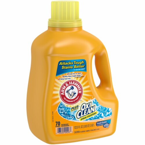 Arm & Hammer Plus Oxi Clean Fresh Scent Liquid Laundry Detergent Perspective: left