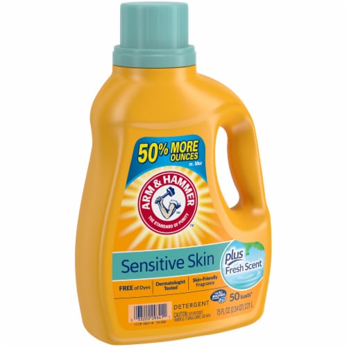 Arm & Hammer Sensitive Skin Plus Fresh Scent Liquid Laundry Detergent Perspective: left