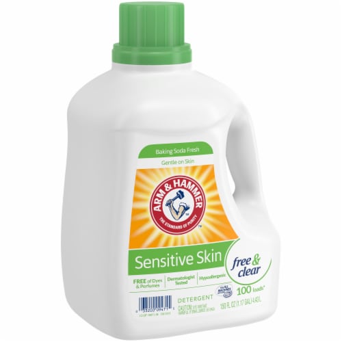 Arm & Hammer for Sensitive Skin Free and Clear Liquid Laundry Detergent Perspective: left